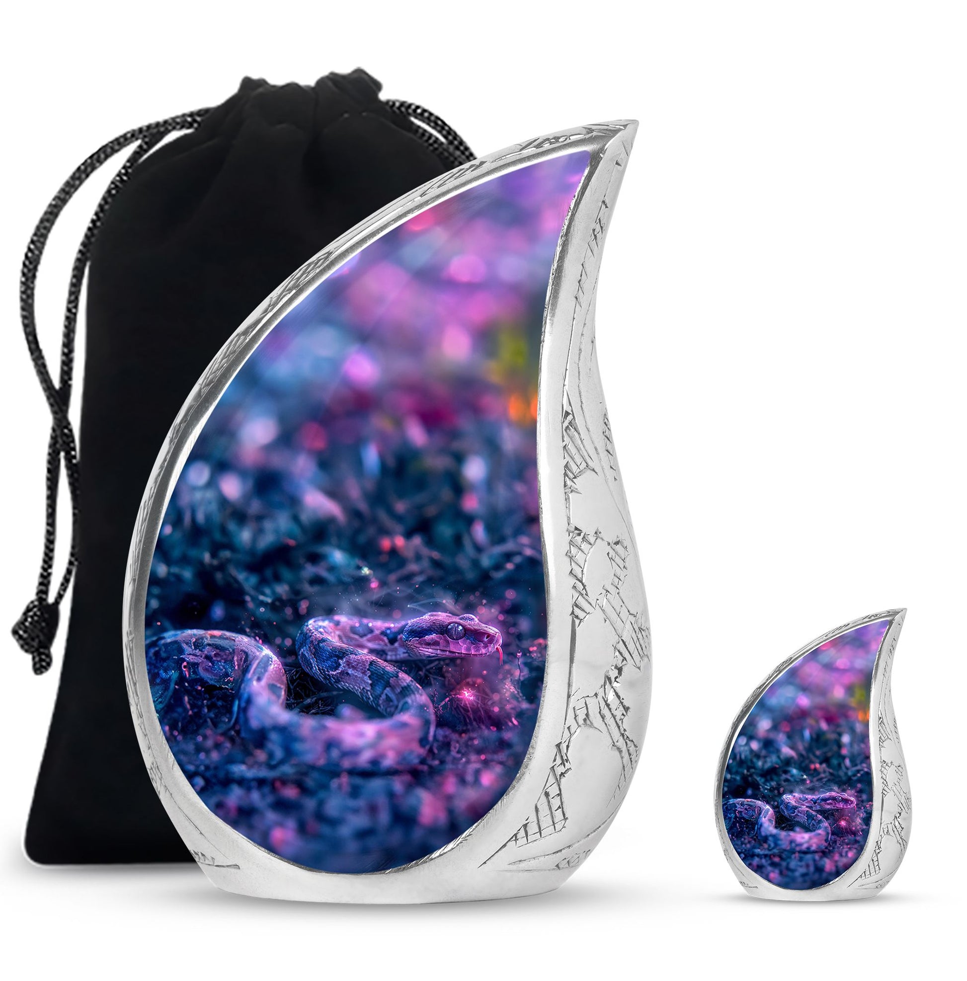 Mystic Blue Snake Cremation Urns For Human Ashes - Funeral Urns For Ashes