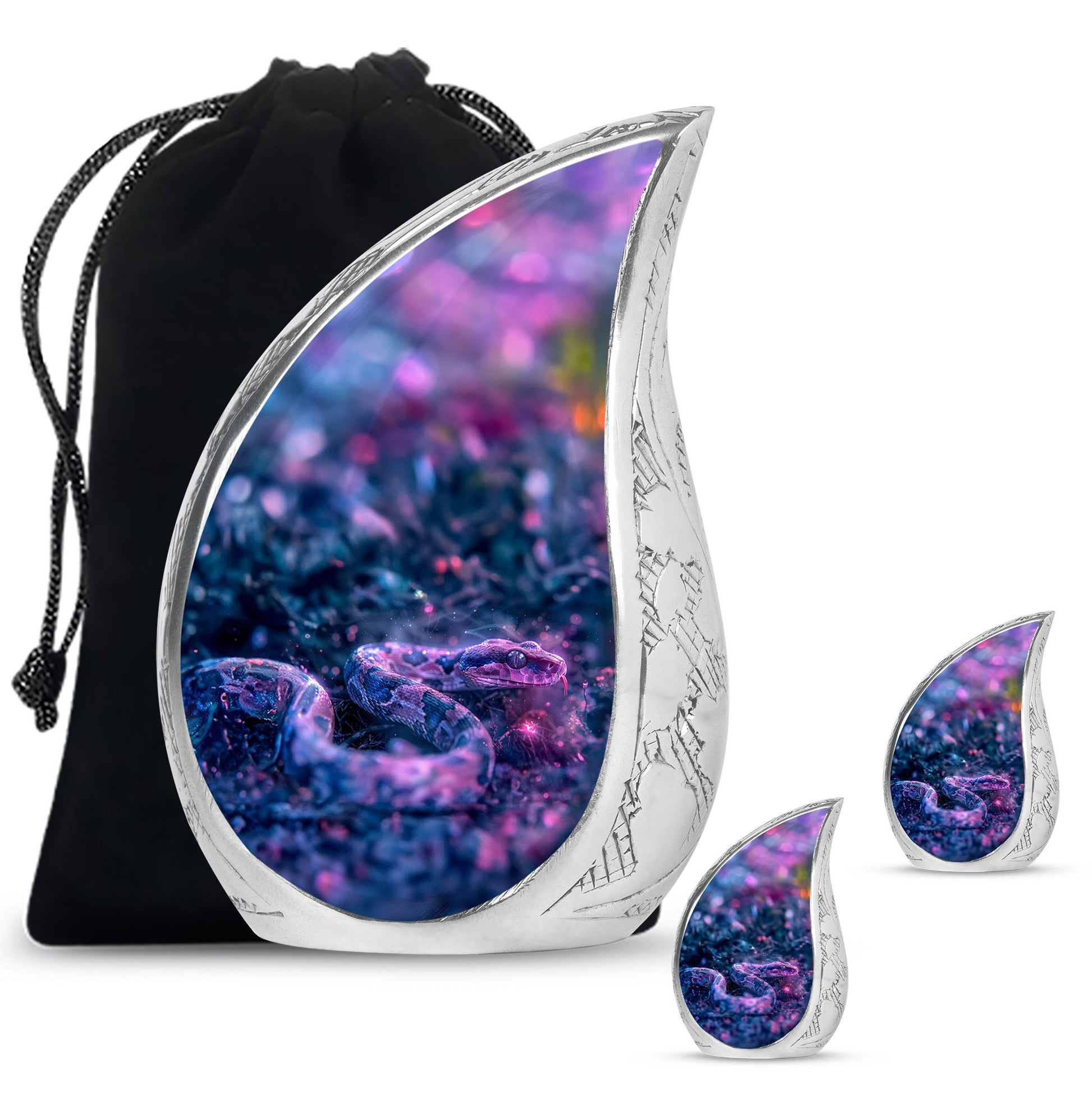 Mystic Blue Snake Cremation Urns For Human Ashes - Funeral Urns For Ashes