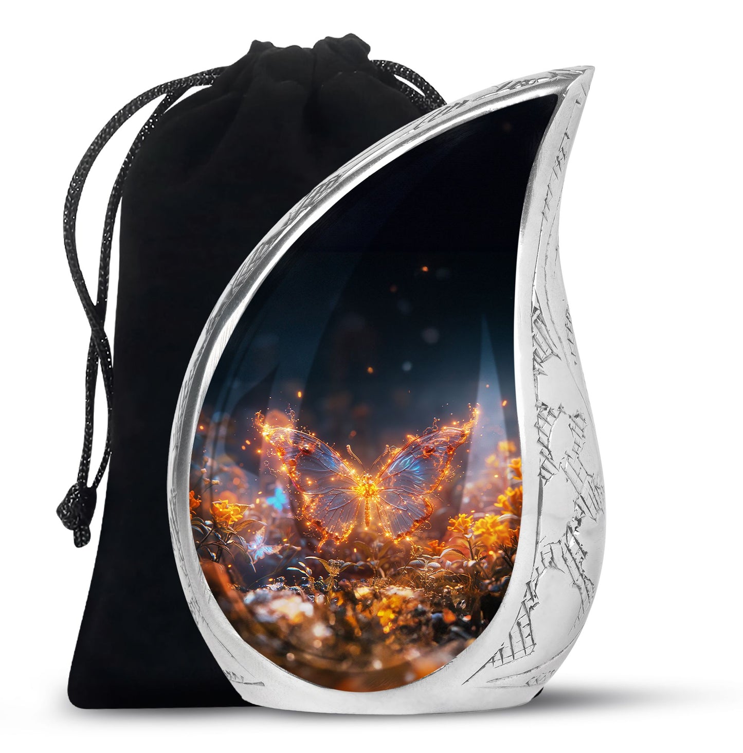 Personalized Butterfly Cremation Urn for Mom - 10-inch, 200 cu in - Yatskia
