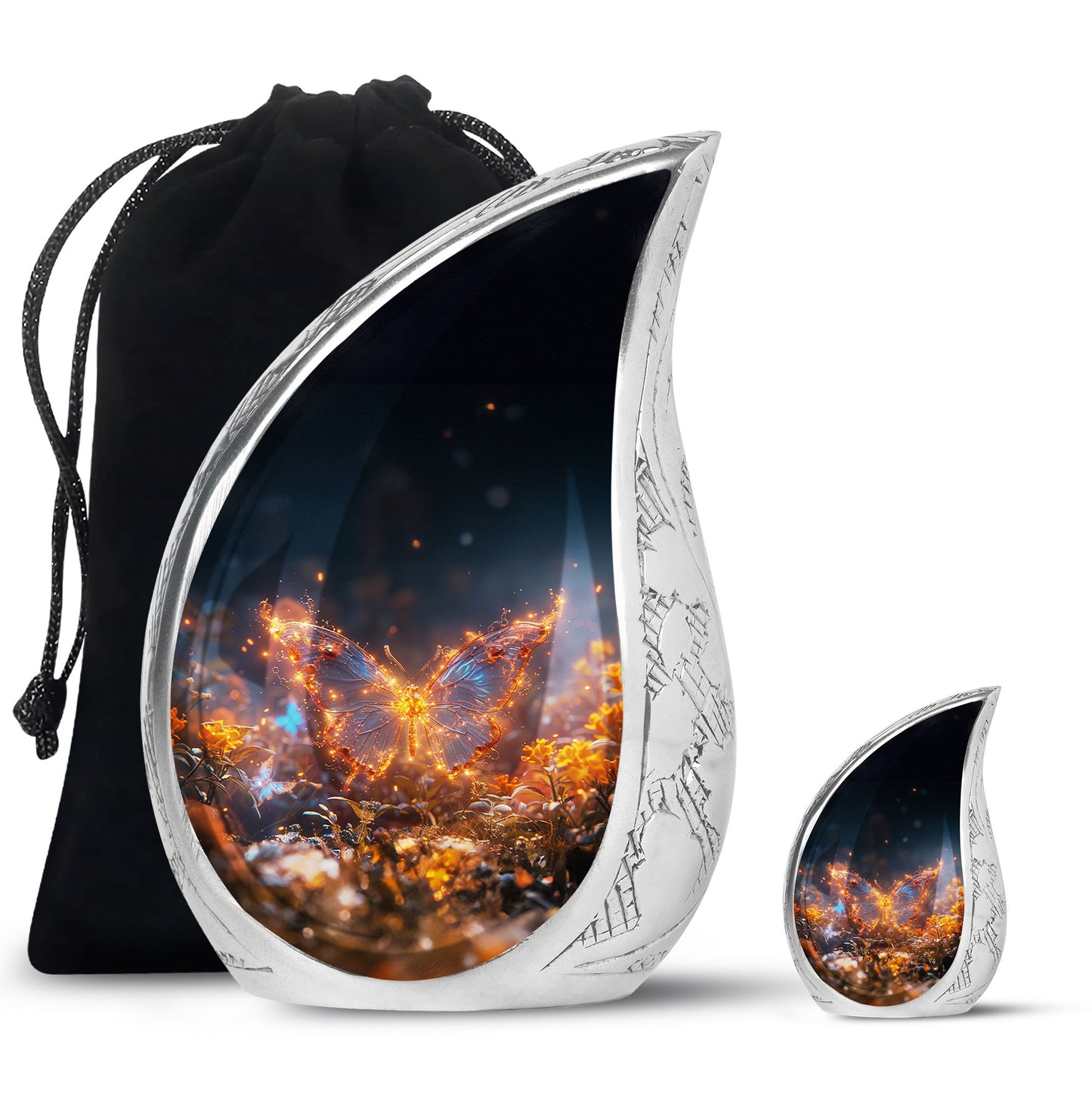 Personalized Butterfly Cremation Urn for Mom - 10-inch, 200 cu in - Yatskia