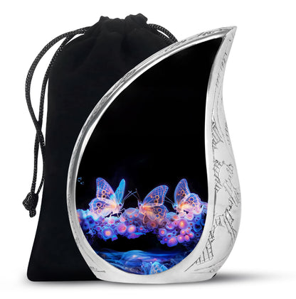 Personalized Butterfly Cremation Urn for Human Ashes - 10-inch, 200 cu in - Yatskia
