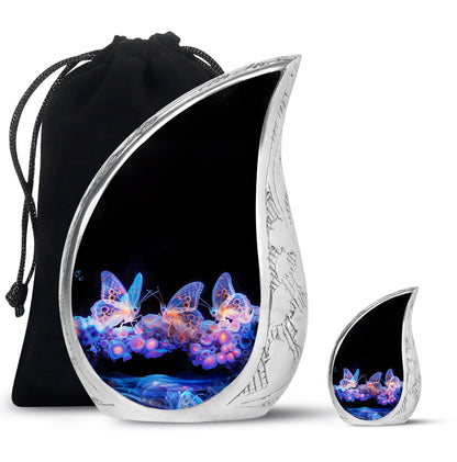 Personalized Butterfly Cremation Urn for Human Ashes - 10-inch, 200 cu in - Yatskia