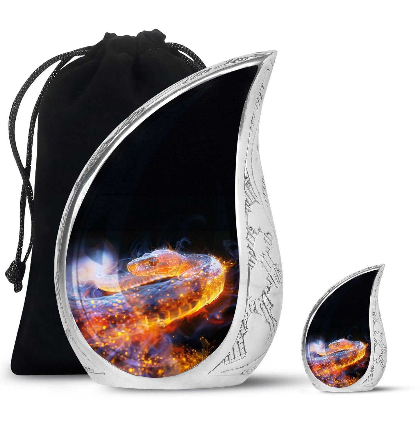 Personalized Snake Cremation Urn for Adult - 10-inch, 200 cu in - Yatskia