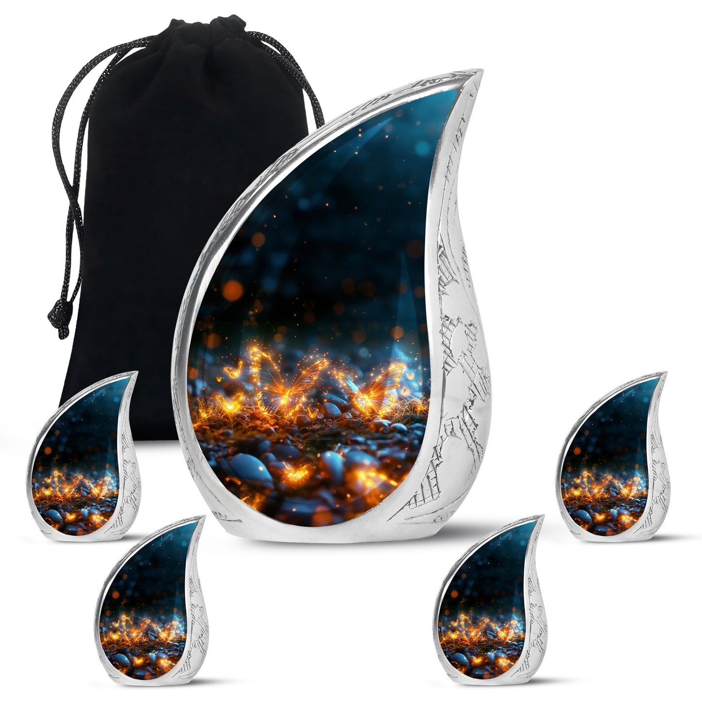 Personalized Butterfly Cremation Urn for Adult - 10-inch, 200 cu in - Yatskia