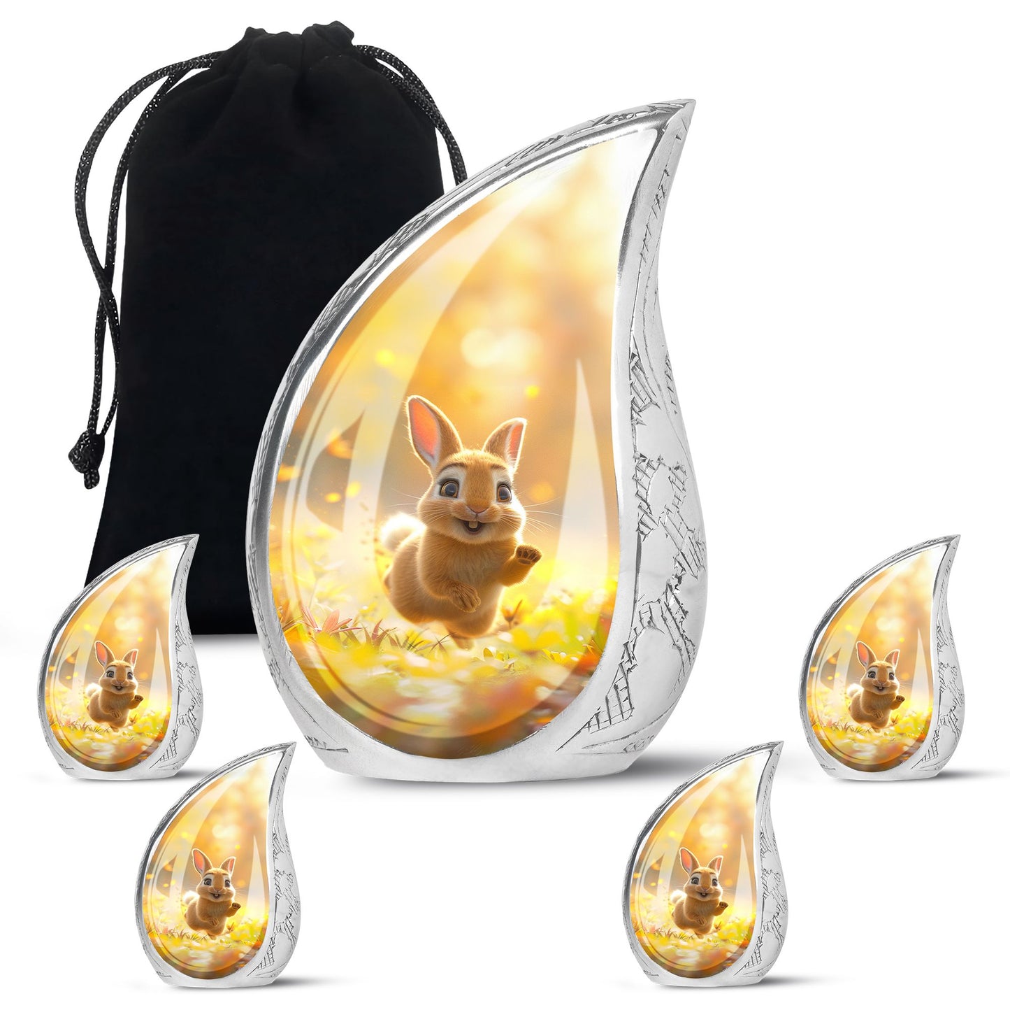 Personalized Rabbit Cremation Urn for Pet Ashes - 10-inch, 200 cu in - Yatskia