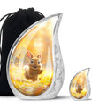 Golden Bunny Cremation Urns For Human Ashes For Mom and Dad