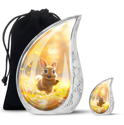 Personalized Rabbit Cremation Urn for Pet Ashes - 10-inch, 200 cu in - Yatskia