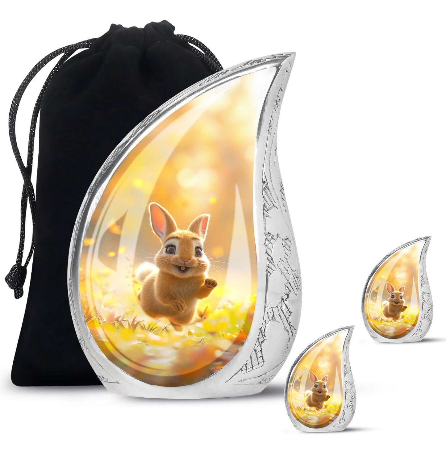 Personalized Rabbit Cremation Urn for Pet Ashes - 10-inch, 200 cu in - Yatskia