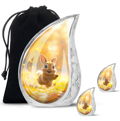 Personalized Rabbit Cremation Urn for Pet Ashes - 10-inch, 200 cu in - Yatskia