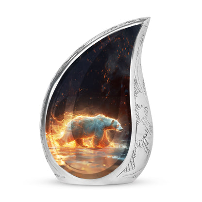 Personalized Bear Cremation Urn for Human Ashes - 10-inch, 200 cu in - Yatskia