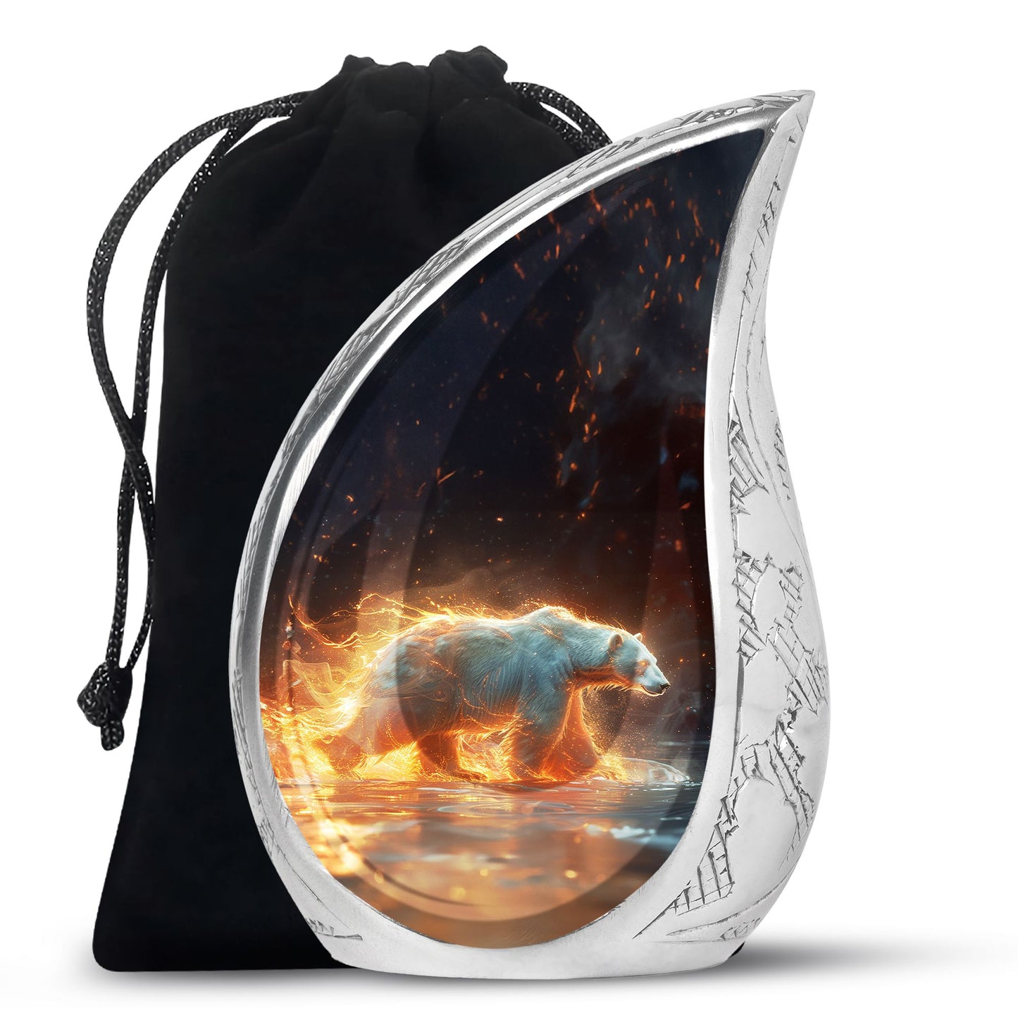Personalized Bear Cremation Urn for Human Ashes - 10-inch, 200 cu in - Yatskia