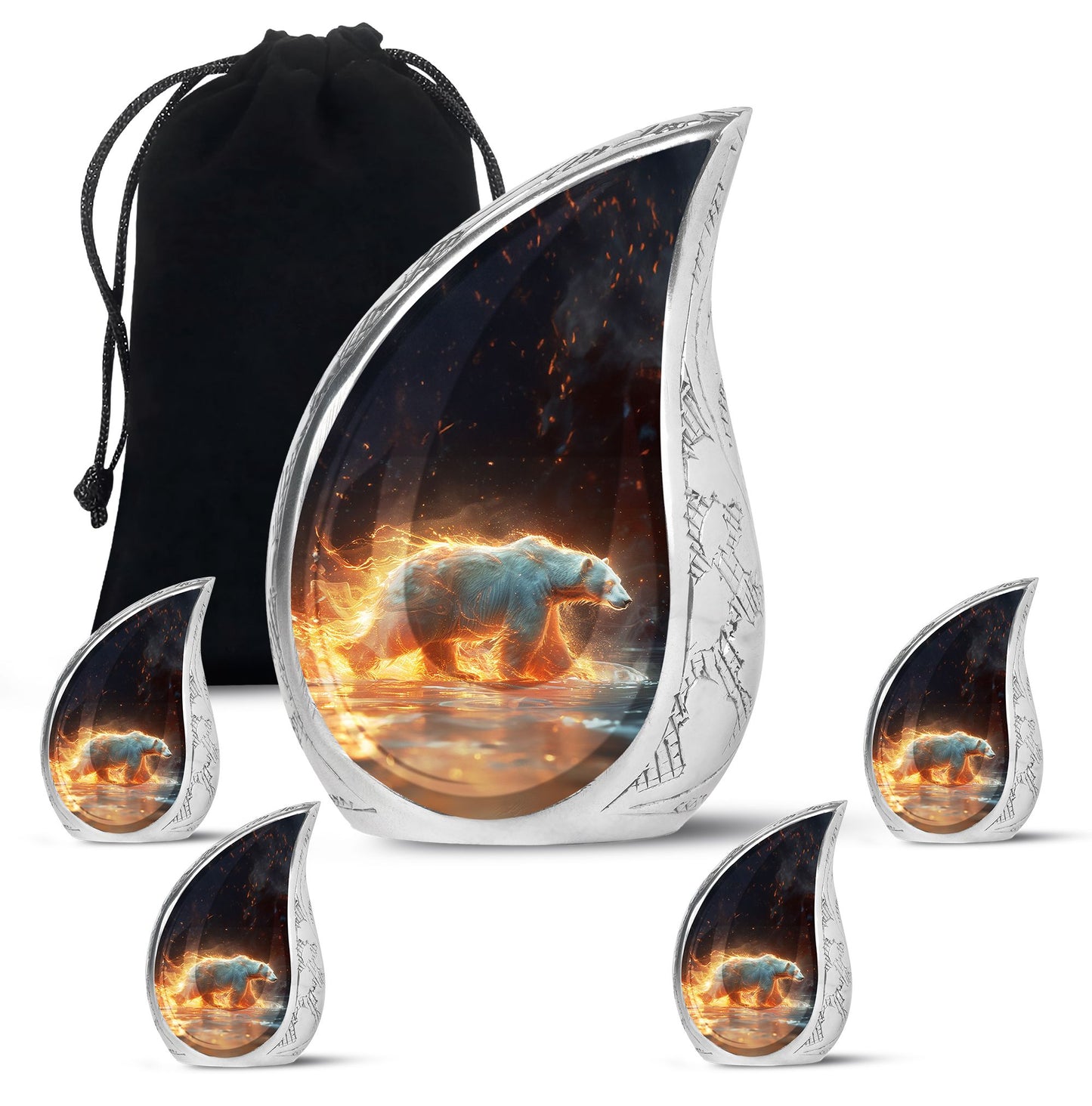 Personalized Bear Cremation Urn for Human Ashes - 10-inch, 200 cu in - Yatskia