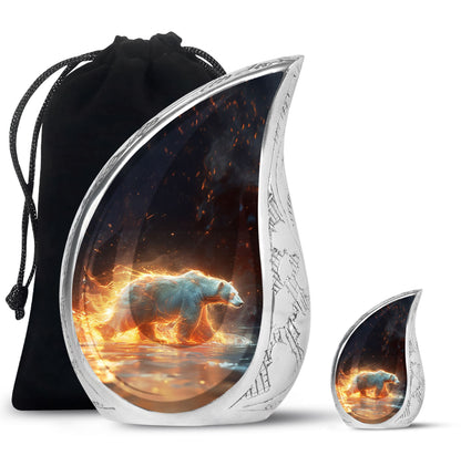 Personalized Bear Cremation Urn for Human Ashes - 10-inch, 200 cu in - Yatskia
