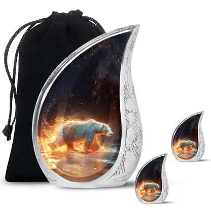Personalized Bear Cremation Urn for Human Ashes - 10-inch, 200 cu in - Yatskia