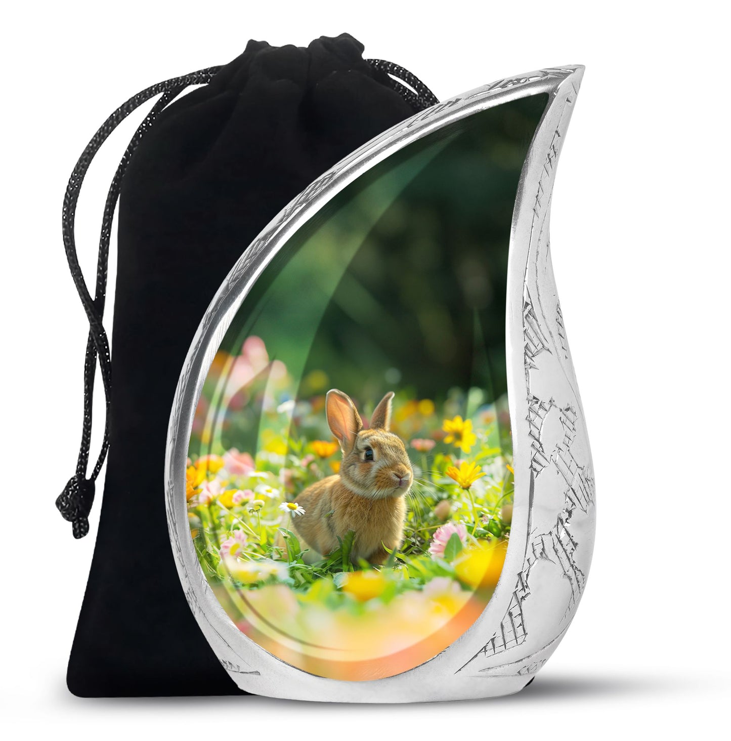 Personalized Rabbit Cremation Urn for Pet Ashes - 10-inch, 200 cu in - Yatskia