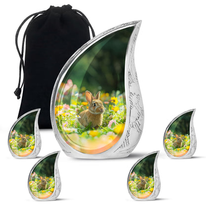 Personalized Rabbit Cremation Urn for Pet Ashes - 10-inch, 200 cu in - Yatskia