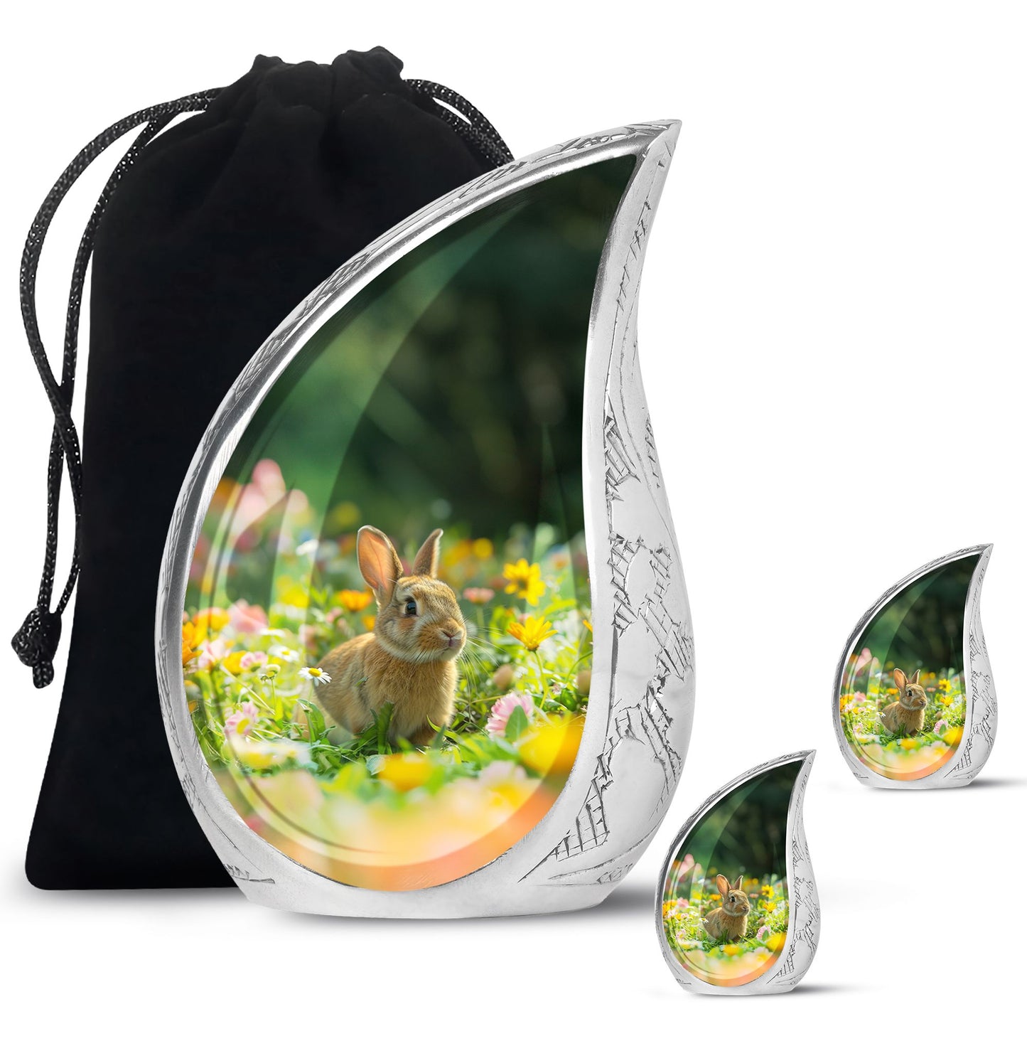Personalized Rabbit Cremation Urn for Pet Ashes - 10-inch, 200 cu in - Yatskia