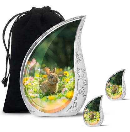 Personalized Rabbit Cremation Urn for Pet Ashes - 10-inch, 200 cu in - Yatskia