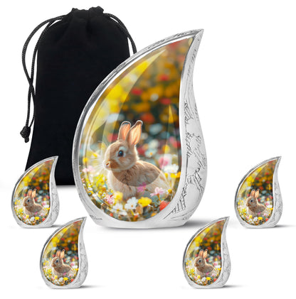 Personalized Rabbit Cremation Urn for Pet Ashes - 10-inch, 200 cu in - Yatskia