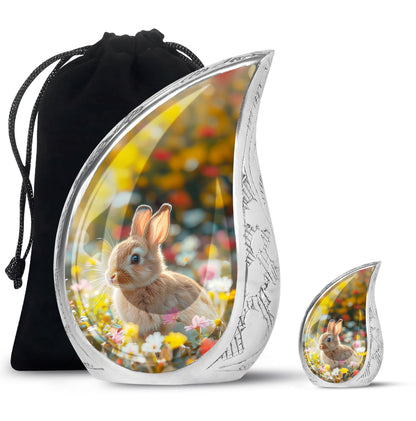 Personalized Rabbit Cremation Urn for Pet Ashes - 10-inch, 200 cu in - Yatskia