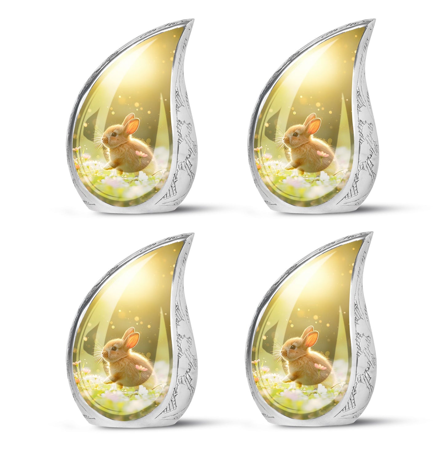 Personalized Rabbit Memorial Urn for Pet Ashes - 10-inch, 200 cu in - Yatskia