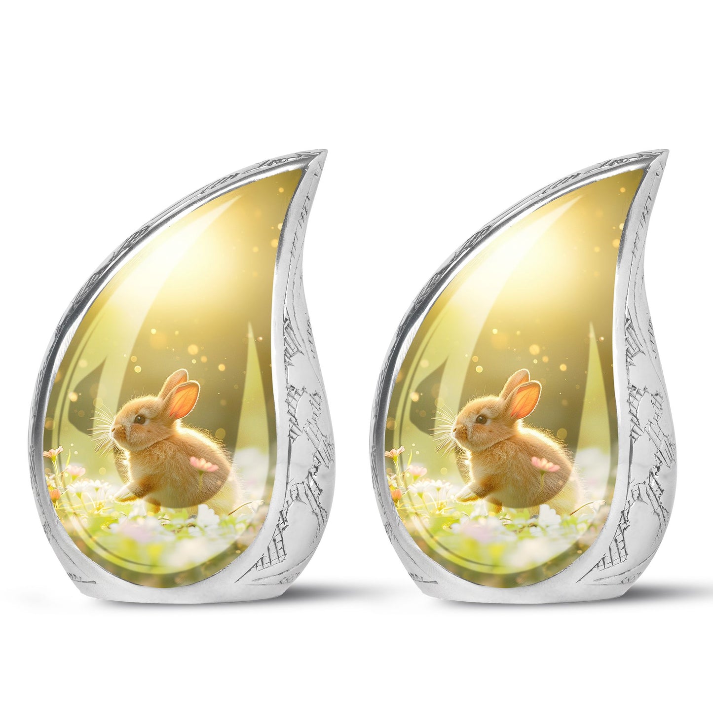 Personalized Rabbit Memorial Urn for Pet Ashes - 10-inch, 200 cu in - Yatskia