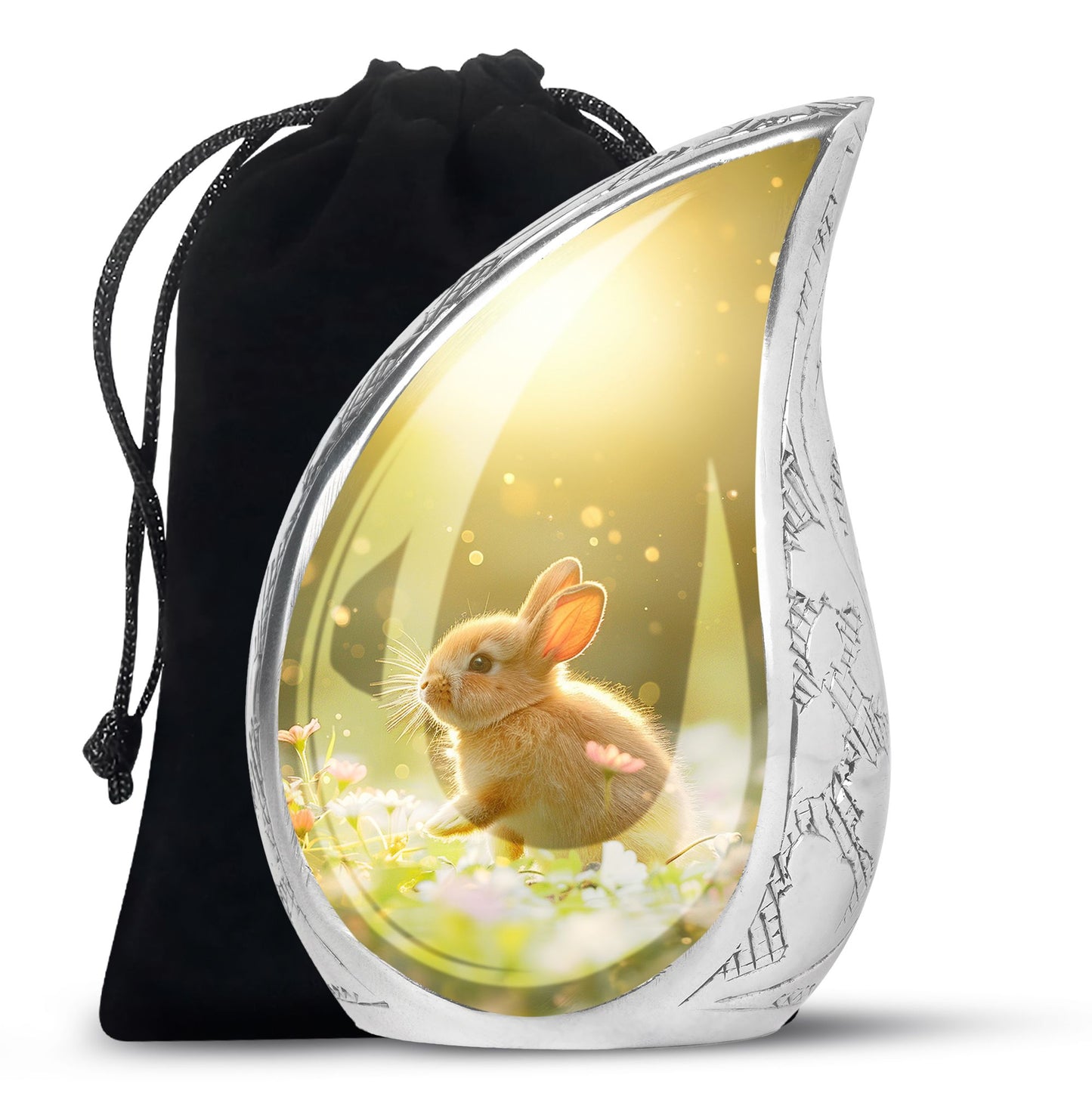 Personalized Rabbit Memorial Urn for Pet Ashes - 10-inch, 200 cu in - Yatskia