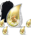 Golden Bunny Memorial Urn For Ashes - Rabbit Urns Funeral Large Urns