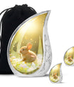 Golden Bunny Memorial Urn For Ashes - Rabbit Urns Funeral Large Urns