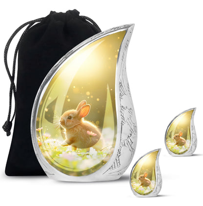 Personalized Rabbit Memorial Urn for Pet Ashes - 10-inch, 200 cu in - Yatskia