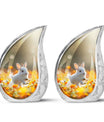 White Bunny Memorial Urn - Rabbit Funeral Large Cremation Urns For Women