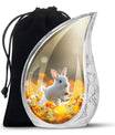 White Bunny Memorial Urn - Rabbit Funeral Large Cremation Urns For Women