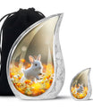 White Bunny Memorial Urn - Rabbit Funeral Large Cremation Urns For Women