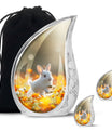 White Bunny Memorial Urn - Rabbit Funeral Large Cremation Urns For Women