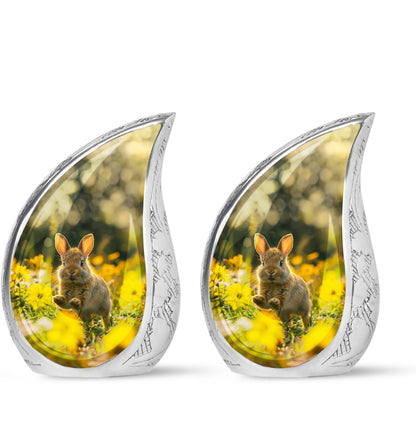 Personalized Rabbit Cremation Urn for Pet Ashes - 10-inch, 200 cu in - Yatskia