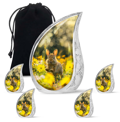 Personalized Rabbit Cremation Urn for Pet Ashes - 10-inch, 200 cu in - Yatskia
