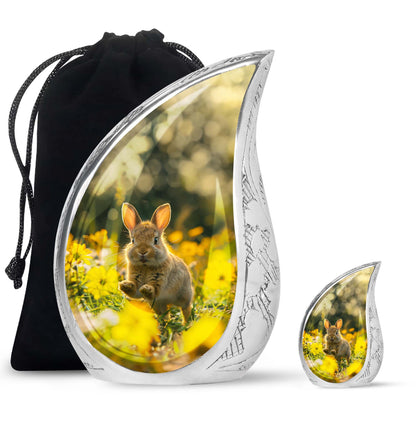 Personalized Rabbit Cremation Urn for Pet Ashes - 10-inch, 200 cu in - Yatskia