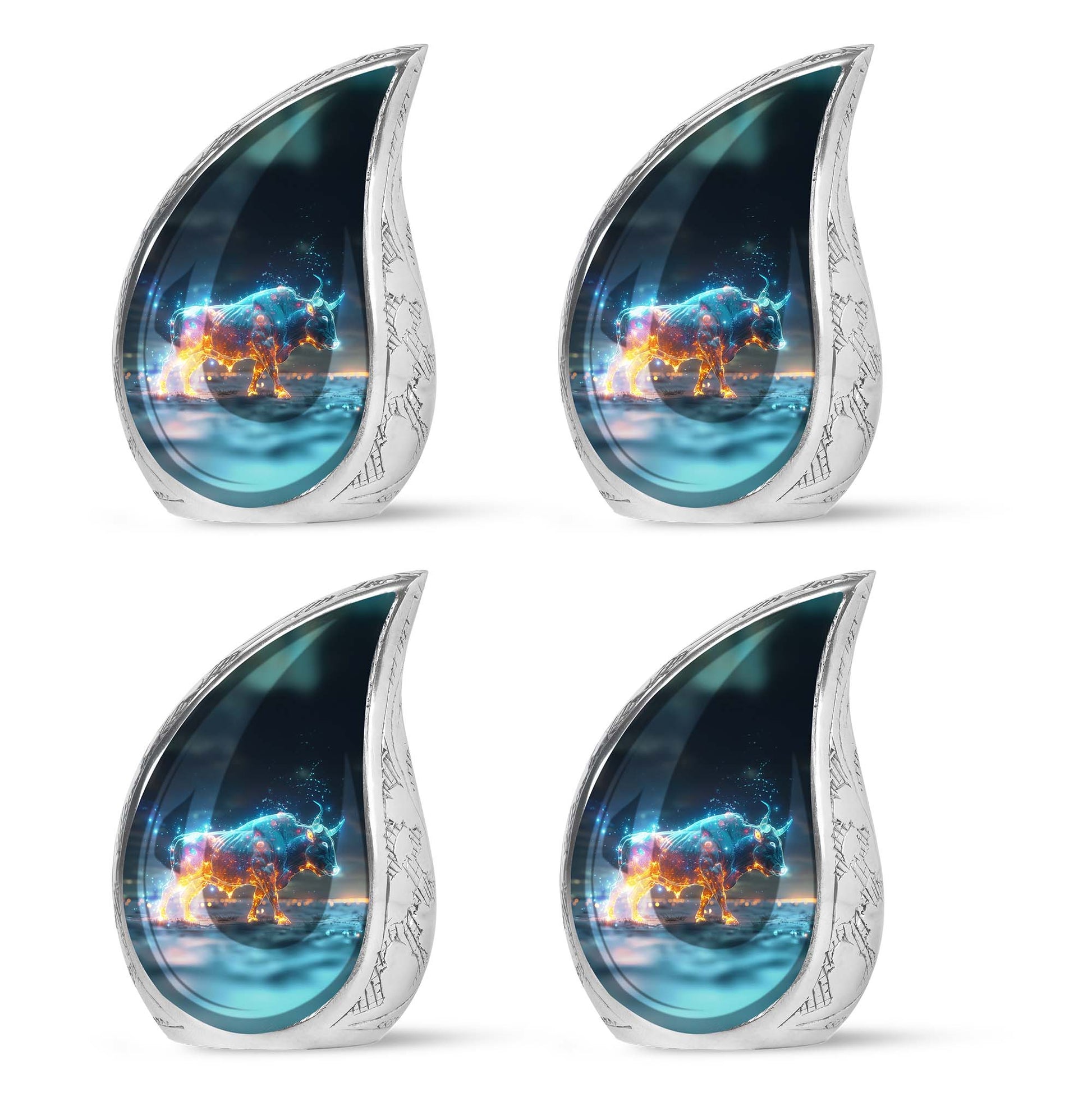 Stellar Taurus Glowing Urn - Bull Urn Memorial For Men & Women