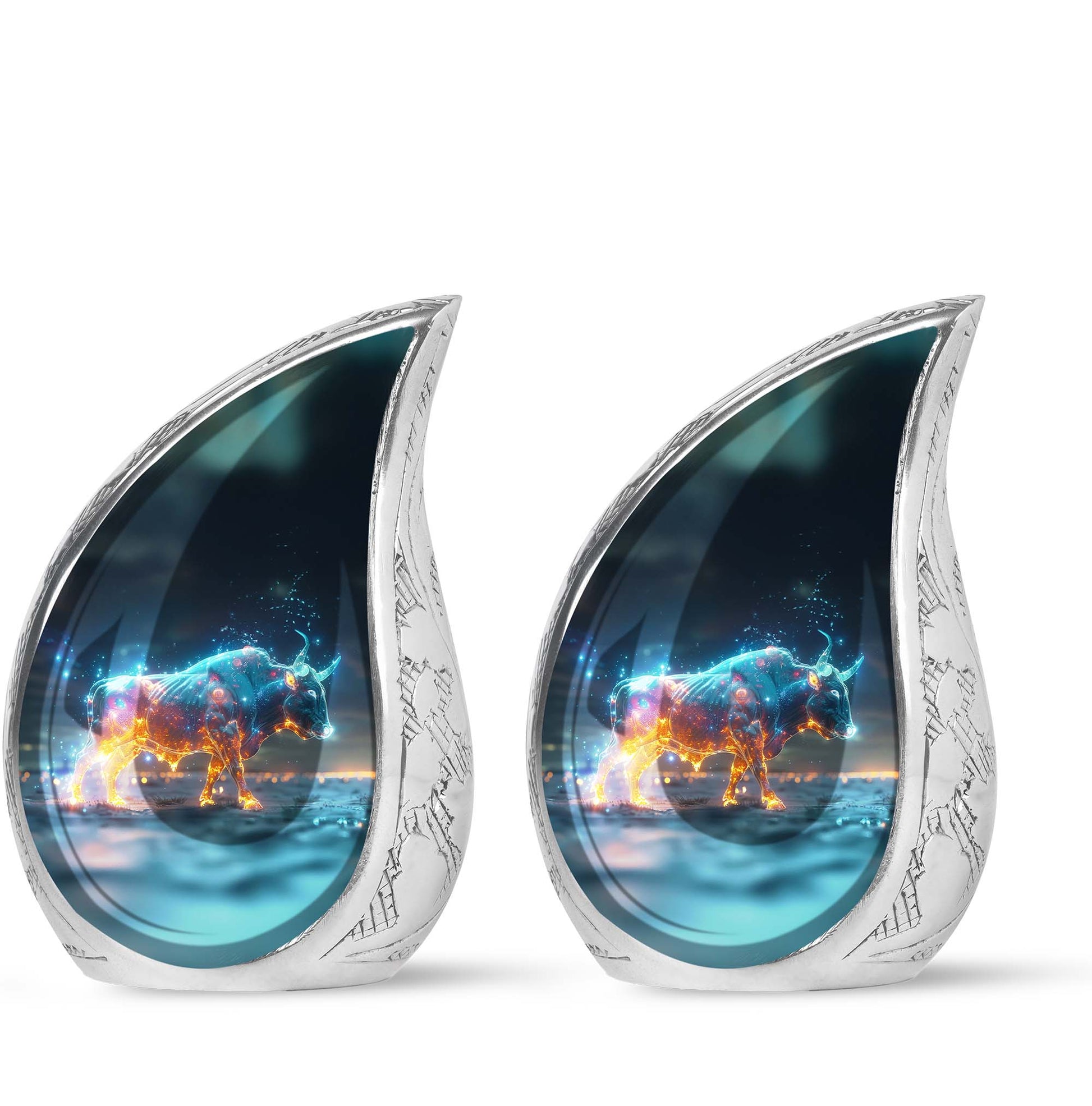 Stellar Taurus Glowing Urn - Bull Urn Memorial For Men & Women