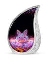 Ethereal Glowing Rabbit Memorial Urn - Pink Bunny Cremation Urn for Ashes