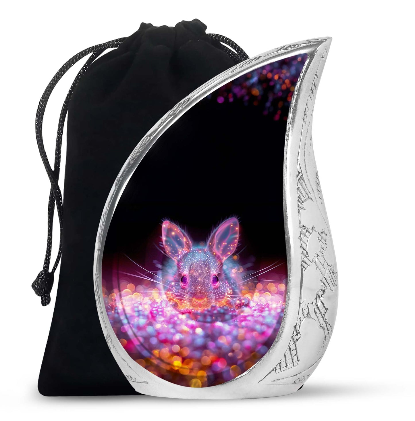 Pink Personalized Rabbit Cremation Urn for Pet Ashes - 10-inch, 200 cu in - Yatskia