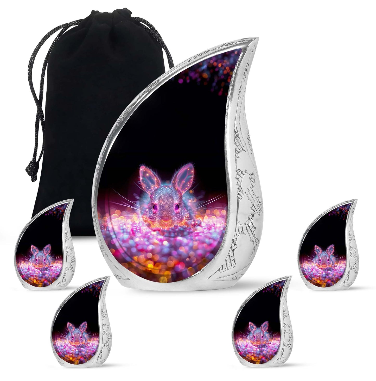 Pink Personalized Rabbit Cremation Urn for Pet Ashes - 10-inch, 200 cu in - Yatskia