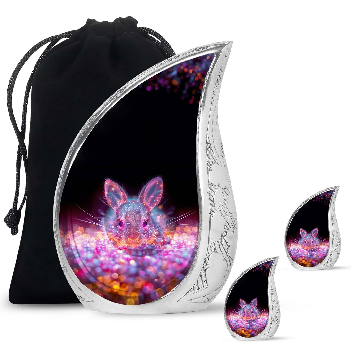 Pink Personalized Rabbit Cremation Urn for Pet Ashes - 10-inch, 200 cu in - Yatskia
