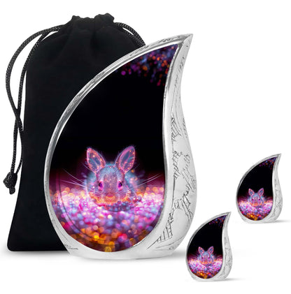 Pink Personalized Rabbit Cremation Urn for Pet Ashes - 10-inch, 200 cu in - Yatskia