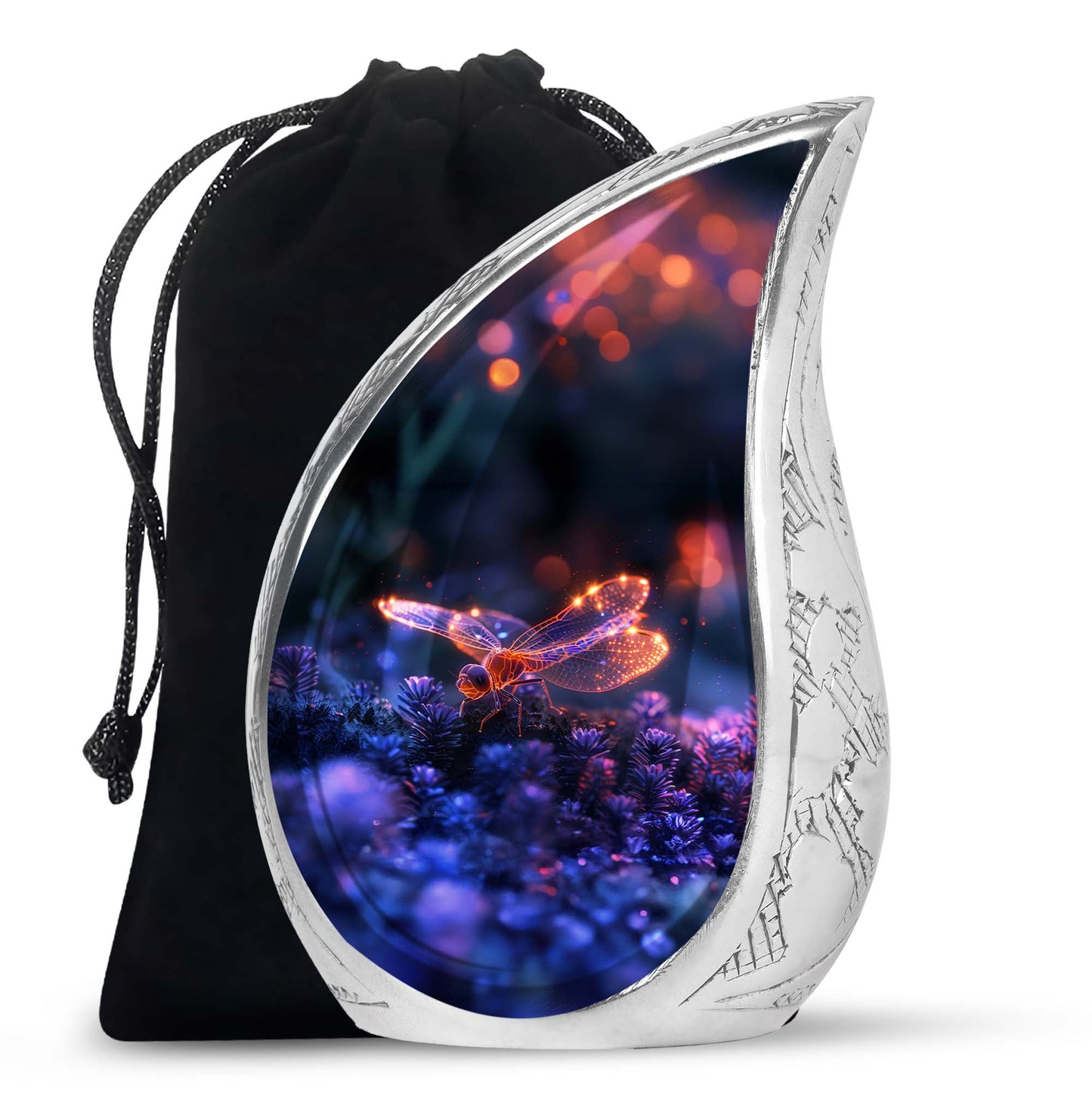 Personalized Dragonfly Cremation Urn for Human Ashes - 10-inch, 200 cu in - Yatskia