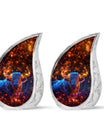 Fiery Horn Bull Memorial Urn For Ashes - Bull Cremation Ashes Urns