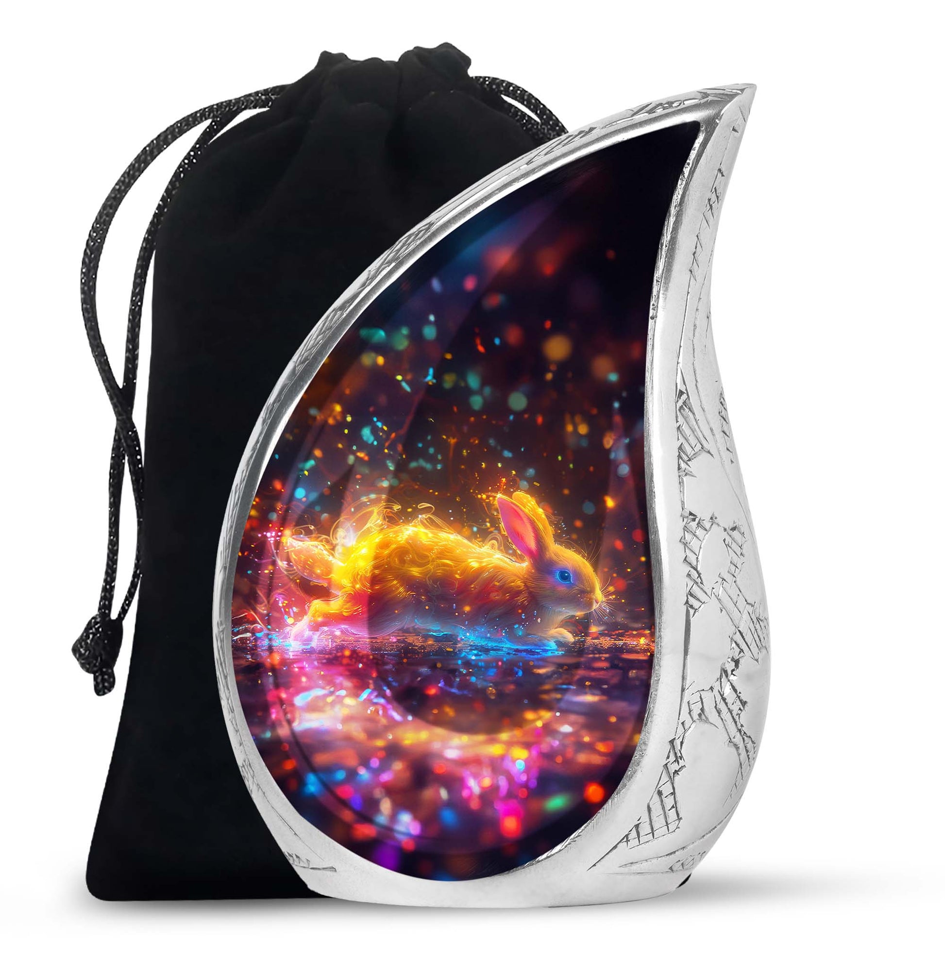 Fiery Rabbit Cremation Ashes Urn - Glowing Bunny Cremation Urns For Sale