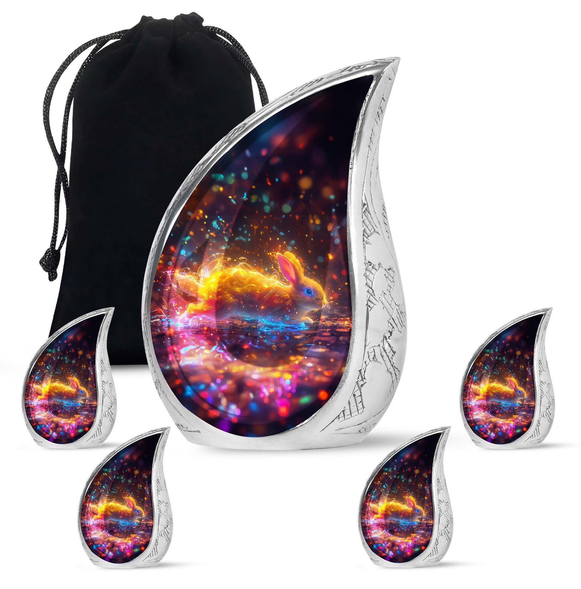 Fiery Rabbit Cremation Ashes Urn - Glowing Bunny Cremation Urns For Sale