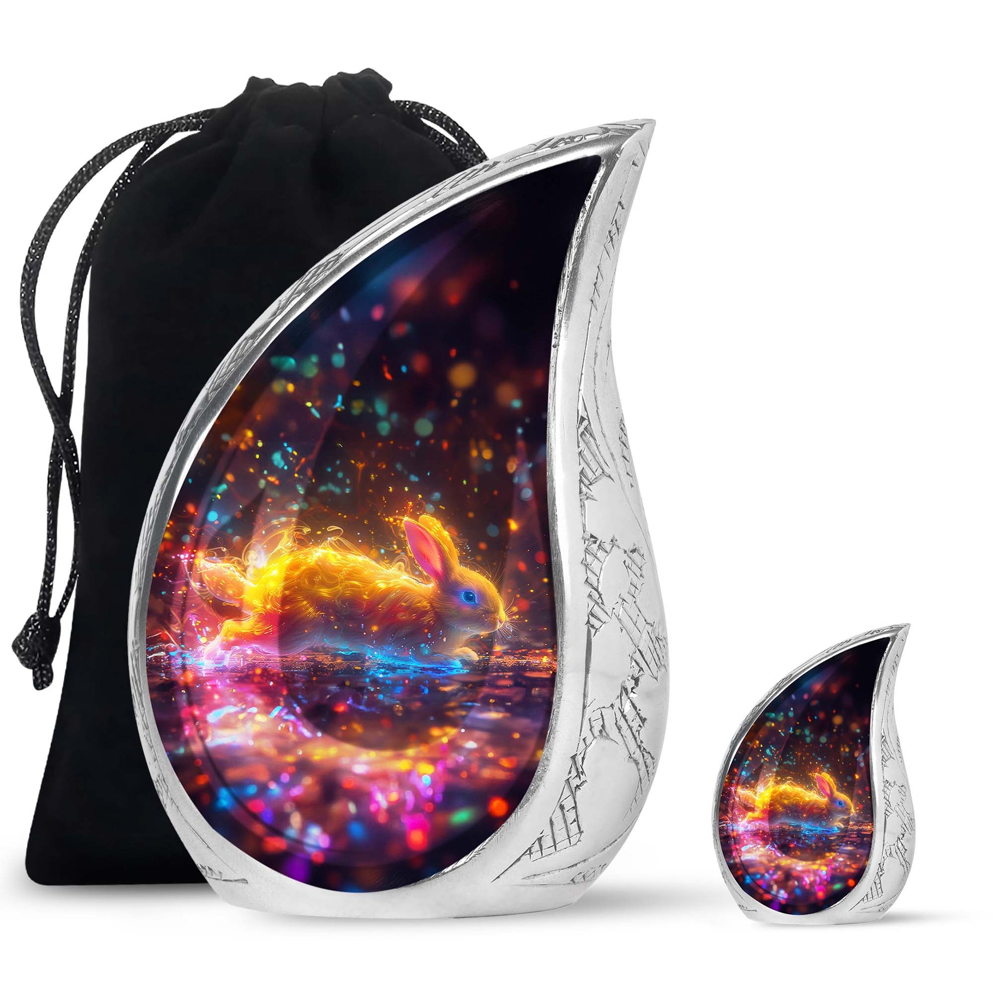 Fiery Rabbit Cremation Ashes Urn - Glowing Bunny Cremation Urns For Sale