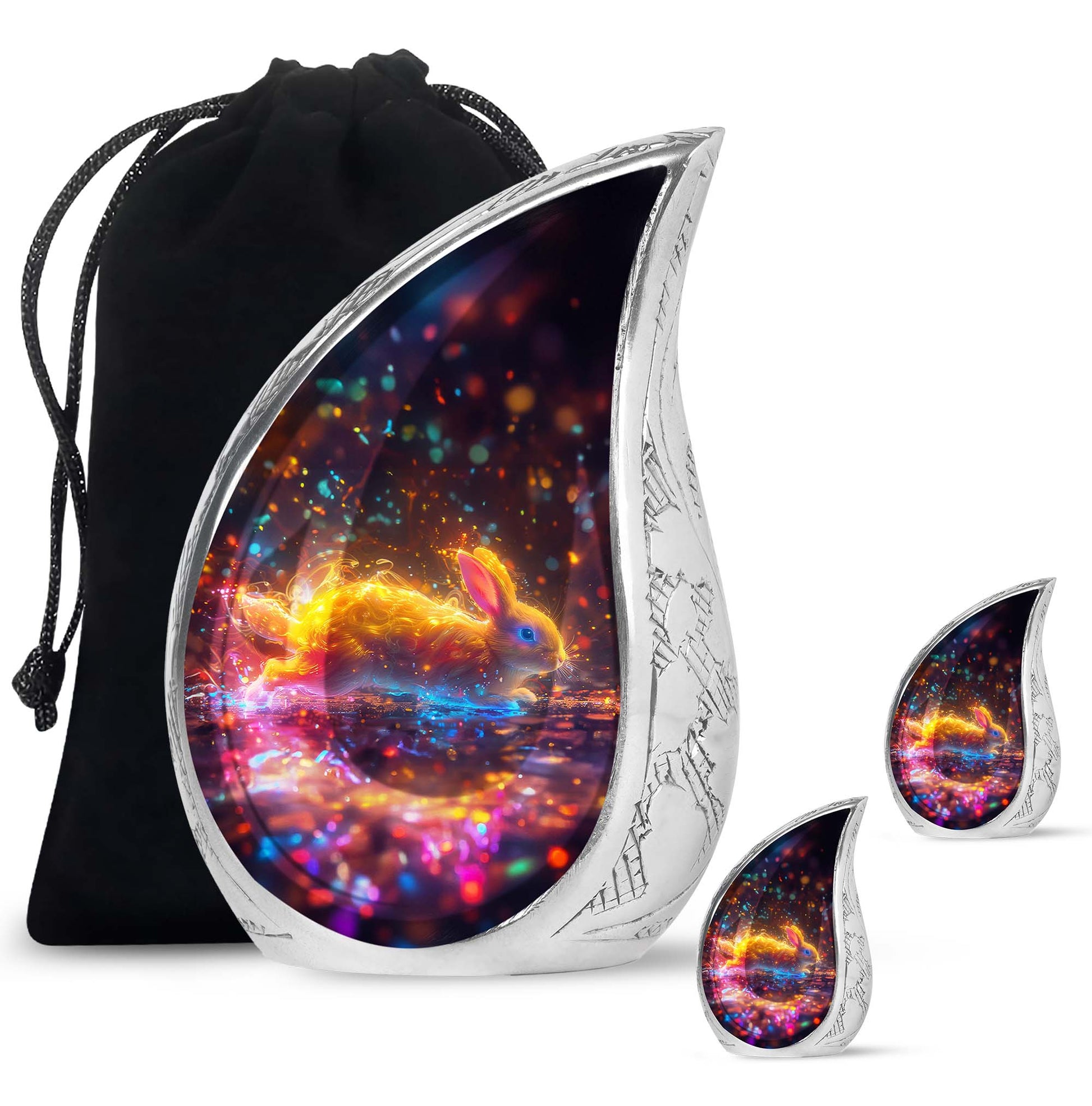 Fiery Rabbit Cremation Ashes Urn - Glowing Bunny Cremation Urns For Sale